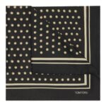 TOM FORD POLKA DOT SQUARE DESIGN POCKET SQUARE BLACK