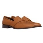 CELINE MALAQUAIS TRIOMPHE LOAFER IN POLISHED BULL LIGHT TAN