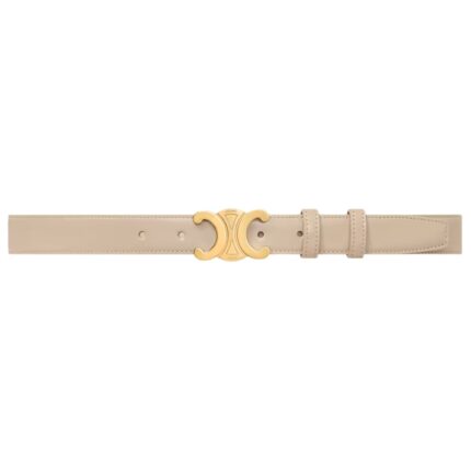 CELINE MEDIUM TRIOMPHE BELT IN TAURILLON LEATHER CAPPUCCINO