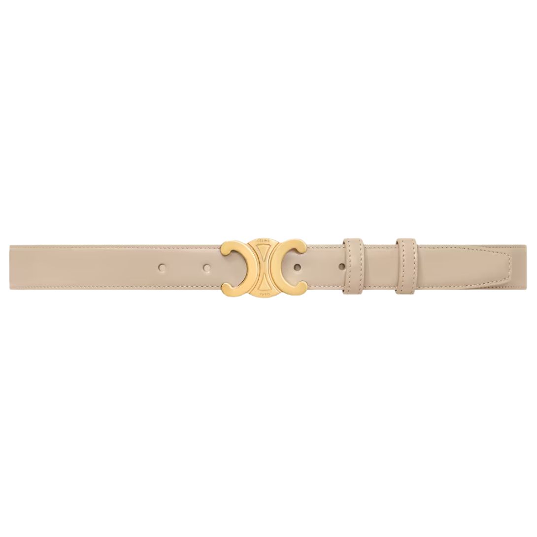10 CELINE MEDIUM TRIOMPHE BELT IN TAURILLON LEATHER CAPPUCCINO