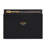 CELINE COMPACT WALLET WITH COIN TRIOMPHE IN SHINY CALFSKIN BLACK