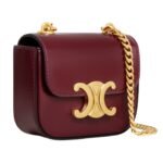 CELINE MINI CHAIN CLAUDE IN SHINY CALFSKIN LIGHT BURGUNDY