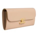 CELINE LARGE WALLET TRIOMPHE IN SHINY CALFSKIN OAT BEIGE