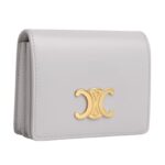CELINE TRIOMPHE BUSINESS CARD HOLDER IN SHINY CALFSKIN CLOUDY GREY