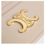 CELINE CARD HOLDER TRIOMPHE IN SHINY CALFSKIN CAPPUCCINO