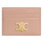 CELINE CARD HOLDER TRIOMPHE IN SHINY CALFSKIN BLACK