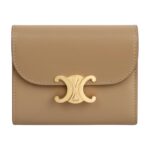 CELINE SMALL FLAP WALLET TRIOMPHE IN SHINY CALFSKIN PEBBLE