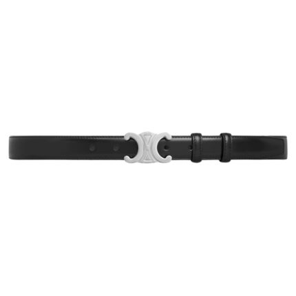 CELINE MEDIUM TRIOMPHE BELT IN TAURILLON LEATHER BLACK
