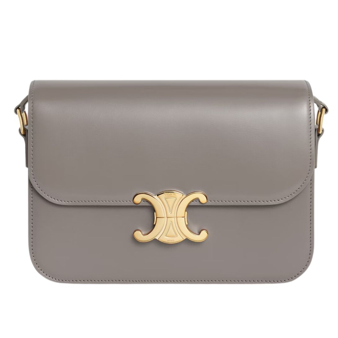 13 CELINE CLASSIQUE TRIOMPHE BAG IN SHINY CALFSKIN PEBBLE
