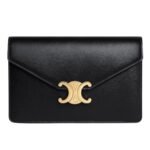CELINE WALLET ON CHAIN MARGO IN SHINY CALFSKIN CELADON