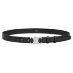 CELINE MEDIUM TRIOMPHE BELT IN TAURILLON LEATHER BLACK