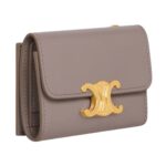 CELINE COMPACT WALLET WITH COIN TRIOMPHE IN SHINY CALFSKIN PEBBLE