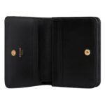CELINE TRIOMPHE COMPACT WALLET IN SHINY CALFSKIN BLACK