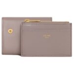 CELINE COMPACT WALLET WITH COIN TRIOMPHE IN SHINY CALFSKIN PEBBLE