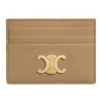 CELINE CARD HOLDER TRIOMPHE IN SHINY CALFSKIN ICE BLUE