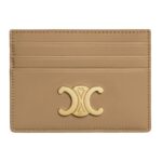 CELINE CARD HOLDER TRIOMPHE IN SHINY CALFSKIN BLACK