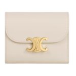 CELINE SMALL FLAP WALLET TRIOMPHE IN SHINY CALFSKIN BRONZE