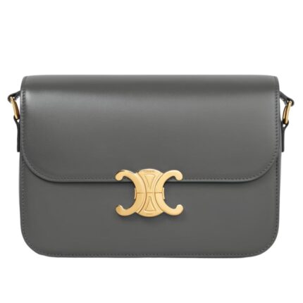 CELINE CLASSIQUE TRIOMPHE BAG IN SHINY CALFSKIN ANTHRACITE