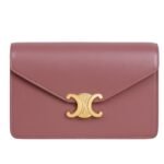 CELINE WALLET ON CHAIN MARGO IN SHINY CALFSKIN LIGHT LILAC