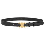 CELINE MEDIUM TRIOMPHE BELT IN TAURILLON LEATHER BLACK