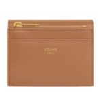CELINE COMPACT WALLET WITH COIN TRIOMPHE IN SHINY CALFSKIN BRONZE