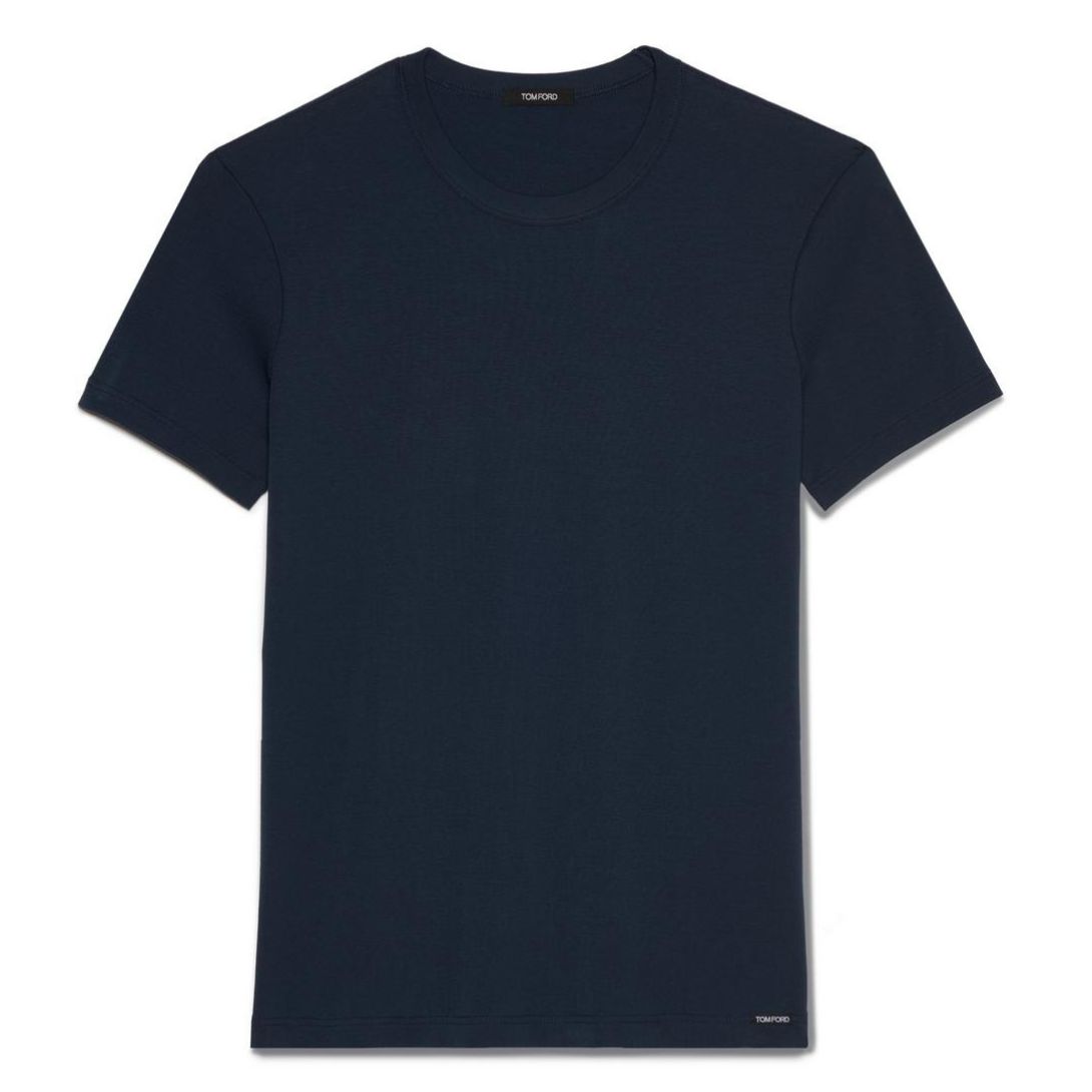 18 TOM FORD COTTON CREWNECK T SHIRT NAVY