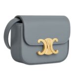 CELINE MINI CLAUDE IN SHINY CALFSKIN BLUE GREY