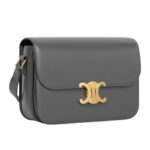 CELINE CLASSIQUE TRIOMPHE BAG IN SHINY CALFSKIN ANTHRACITE