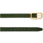 TOM FORD PRINTED CROC STADIUM BUCKLE BELT RIFLE GREEN