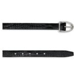 TOM FORD PRINTED ALLIGATOR ANGLED BUCKLE BELT