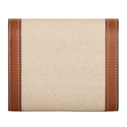 CELINE SMALL FLAP WALLET TRIOMPHE IN TEXTILE AND CALFSKIN
