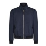 TOM FORD COTTON SILK HARRINGTON MIDNIGHT NAVY