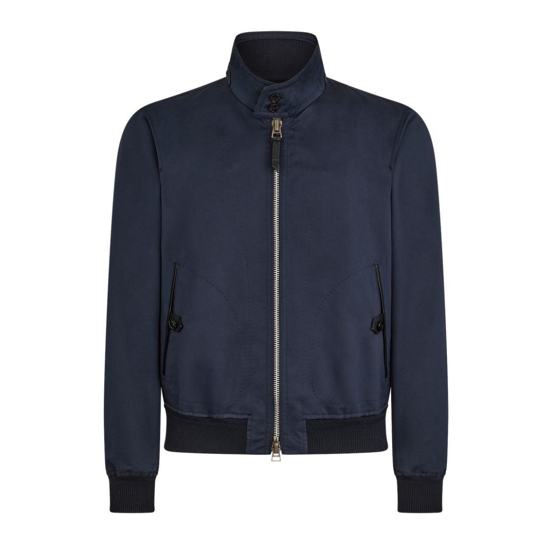 2 TOM FORD COTTON SILK HARRINGTON MIDNIGHT NAVY