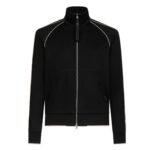 TOM FORD JERSEY ZIP THROUGH WITH PIPING BLACK