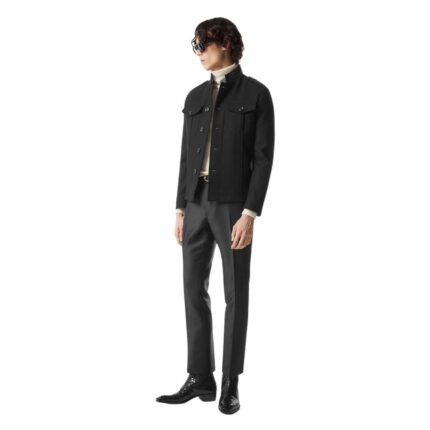 TOM FORD LIGHT FELT STAND COLLAR OVERSHIRT