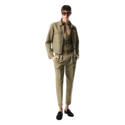 TOM FORD COTTON SATIN ZIP BLOUSON