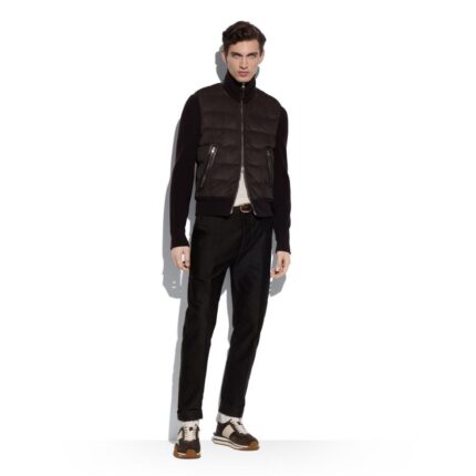 TOM FORD DOWN SUEDE FRONT ZIP THROUGH