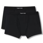 TOM FORD COTTON MODAL BOXER BRIEFS TWO PACK BLACK