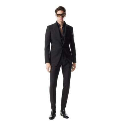 TOM FORD YARN DYED MIKADO ATTICUS JACKET BLACK