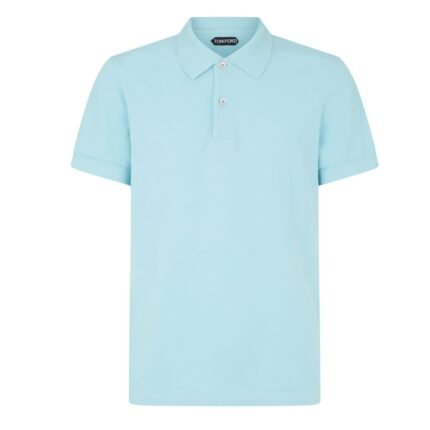 TOM FORD TENNIS PIQUET POLO PALE SKY