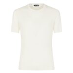 TOM FORD PLACED RIB CREW NECK OPTICAL WHITE