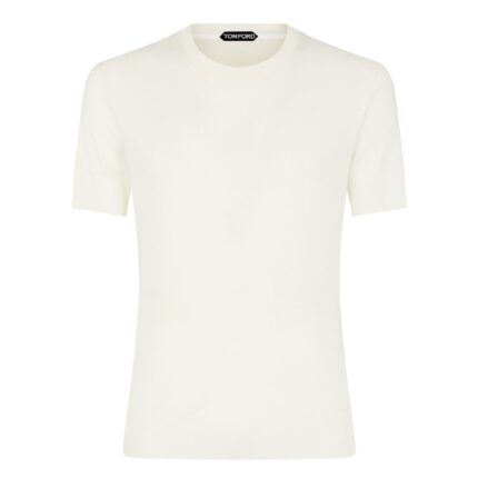 TOM FORD PLACED RIB CREW NECK OPTICAL WHITE
