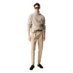 TOM FORD BRUSHED CASHMERE SILK ROLL NECK CREAM