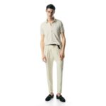 TOM FORD SILK BLEND PIQUET POLO ECRU
