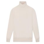 TOM FORD FINE GAUGE CASHMERE SILK ROLL NECK IVORY