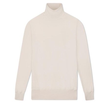 TOM FORD FINE GAUGE CASHMERE SILK ROLL NECK IVORY