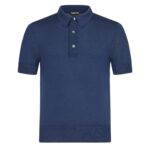 TOM FORD FINE GAUGE CASHMERE SILK POLO MIDNIGHT BLUE