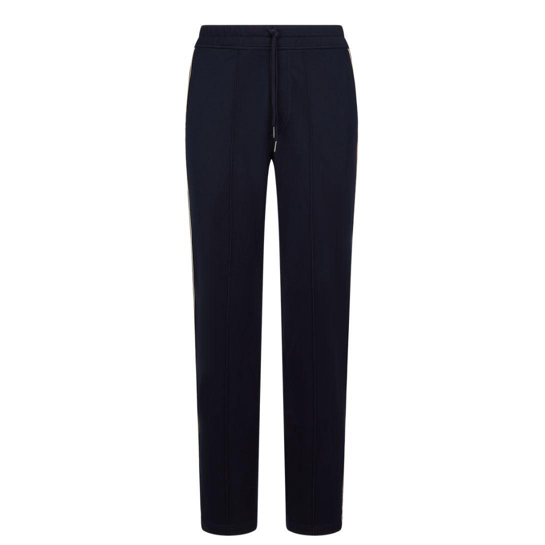 2 TOM FORD JERSEY SWEATPANTS WITH PIPING INK BLUE