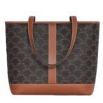 CELINE SMALL CABAS IN TRIOMPHE CANVAS AND CALFSKIN