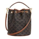 CELINE CLARA BAG IN TRIOMPHE CANVAS AND CALFSKIN